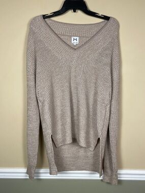 John + Jenn Women’s Chunky Knit High-Low V-Neck Sweater